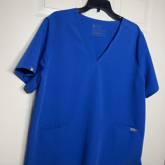 FIGS Women’s Casma Three-Pocket Scrub Top in Royal Blue Size XXL - Picture 2 of 5